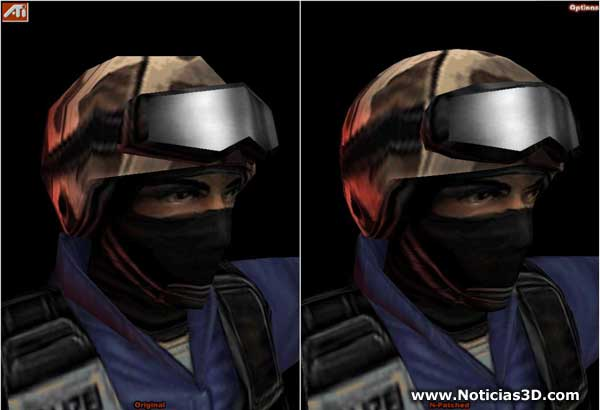 ukázka vlevo bez truform, vpravo s truform counter-strike 1.6