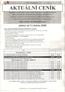 Ceník all-electronics.cz z 11. dubna 2000